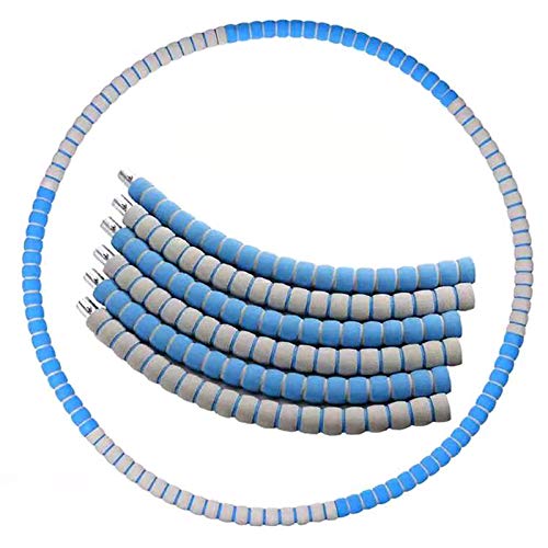 Aros De Hula para Adultos Empalme Desmontable Ancho Ajustable con Peso Aros De Hula con Peso Viaje Hula Hoop Ejercicio Hoola Hoop para Adultos Jóvenes Pierde Peso Regalo,Azul