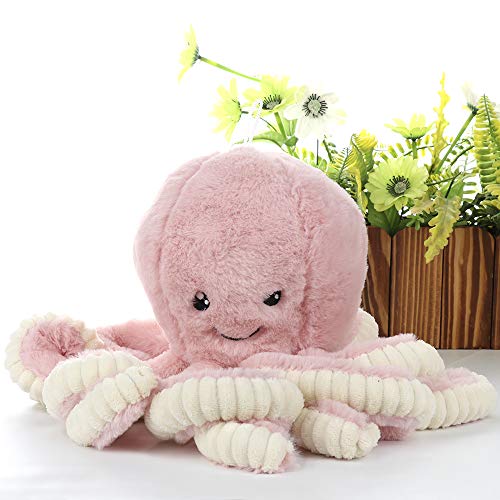 Asdomo - Pulpo de peluche, bonito animal marino de peluche, juguete marino de peluche de 40 cm, Algodón PP., Rosa, Pink 40cm/15.75inch（height）