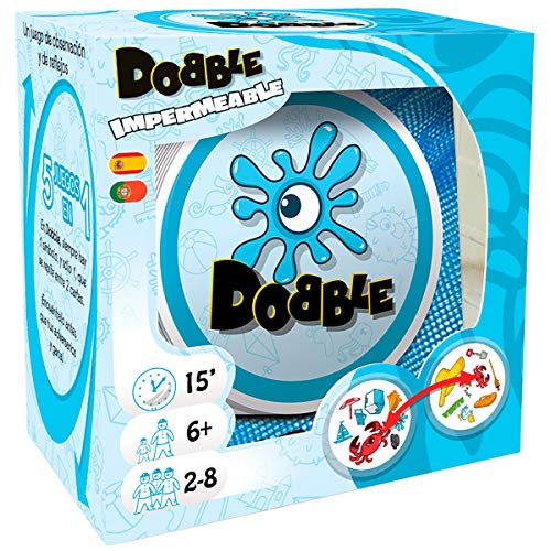 Asmodee - Dobble Waterproof, Juego de cartas impermeable (ADE0ASDO007)