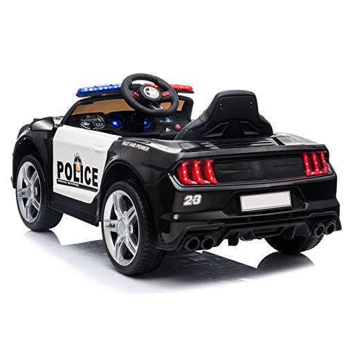 ATAA Coche de policía Coche eléctrico Infantil con Luces y Sonidos de Sirena