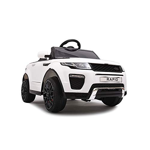 ATAA Coche eléctrico para niños con Mando Range Rapid 12v con Mando Estilo evoque - Blanco