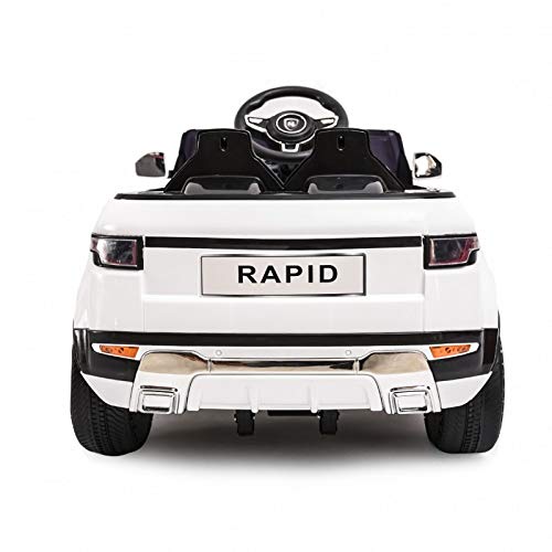 ATAA Coche eléctrico para niños con Mando Range Rapid 12v con Mando Estilo evoque - Blanco