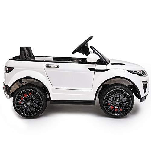 ATAA Coche eléctrico para niños con Mando Range Rapid 12v con Mando Estilo evoque - Blanco