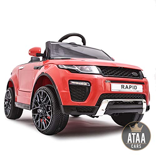 ATAA Coche eléctrico para niños con Mando Range Rapid 12v con Mando Estilo evoque - Rojo