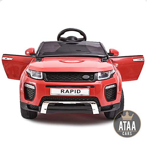 ATAA Coche eléctrico para niños con Mando Range Rapid 12v con Mando Estilo evoque - Rojo