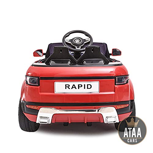 ATAA Coche eléctrico para niños con Mando Range Rapid 12v con Mando Estilo evoque - Rojo