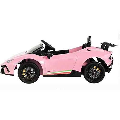 ATAA Coche eléctrico para niños Huracán 12v - Rosa - Coche eléctrico Infantil Hurácan Licenciado con batería 12v y Mando Control Remoto para Padres