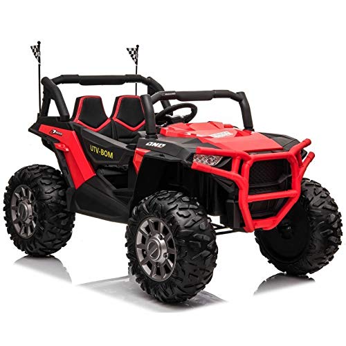 ATAA MAX Buggy Utv 4x4 para niños 2 plazas - Rojo - Coche eléctrico para niños Dos plazas, batería 12v, y Mando para Padres