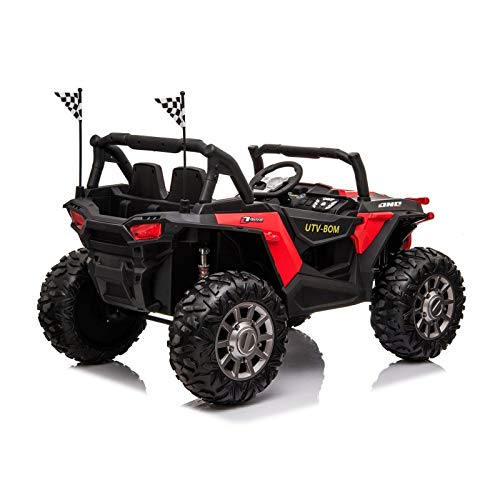 ATAA MAX Buggy Utv 4x4 para niños 2 plazas - Rojo - Coche eléctrico para niños Dos plazas, batería 12v, y Mando para Padres