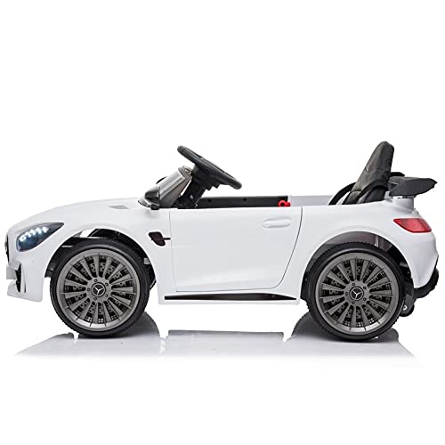 ATAA Mercedes GTR Mini - Blanco - Coche eléctrico para niños y niñas con Mando de Control Parental y batería 6v