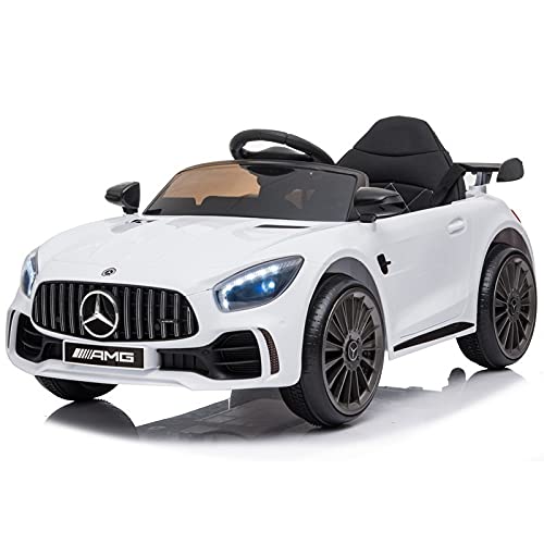 ATAA Mercedes GTR Mini - Blanco - Coche eléctrico para niños y niñas con Mando de Control Parental y batería 6v