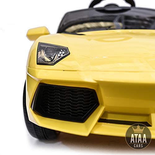 ATAA Súper Deportivo 12v Coche Eléctrico para niños con Mando - Potente batería 12v - Amarillo