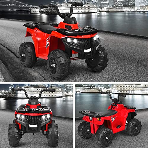 ATV Double Drive Niños Ride- En El Automóvil Con El Cubo Trasero, 45W * 12 12V7AH * 1 Batería, Control Remoto De Los Padres, Faros LED, Tablero De Música Con USB, TF Tarjeta,Blanco