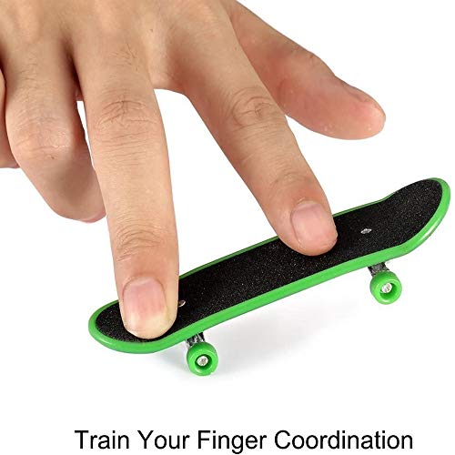 AumoToo Finger Skateboard, Pack de 5 minipastillas de Juguete Deck Truck Finger Board Skate Park Boy Kids Regalo de niños (Patrón Aleatorio)