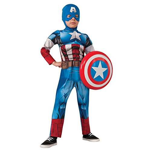 Avengers - Disfraz de Capitan America Premium para niño, 5-7 años (Rubies 620021-M)