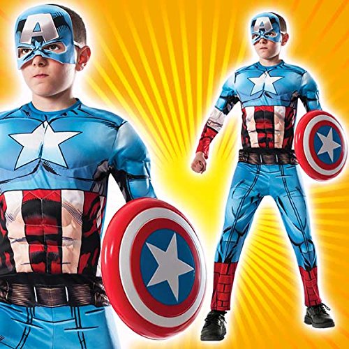 Avengers - Disfraz de Capitan America Premium para niño, 5-7 años (Rubies 620021-M)