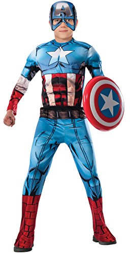 Avengers - Disfraz de Capitan America Premium para niño, 5-7 años (Rubies 620021-M)