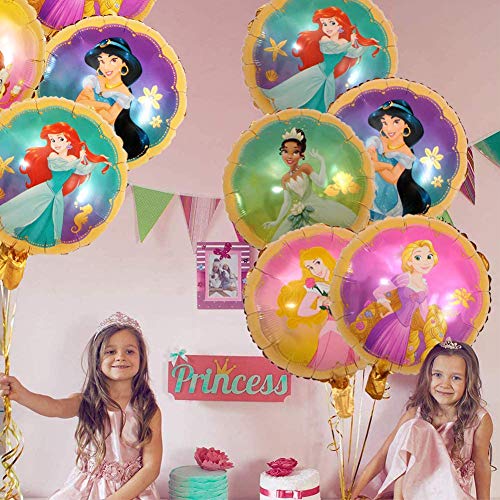 Babioms 8PCS Princesa Globo, Cenicienta, Campana, Blancanieves , Bella Durmiente &Reina de las Nieves, Globos Cumpleaños Decoracion de Princesa