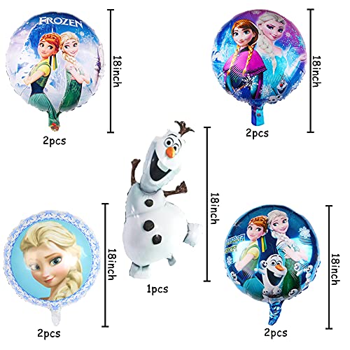 Babioms 9Pcs Globos Cumpleaños Decoracion de Princesa, Elsa Globos de Cumpleaños, para Niños Fiesta Baby Shower, Globo de Papel de Aluminio Congelado