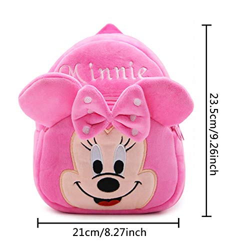 Babioms Mochila de Minnie, Mochila Guardería, Toddler Kids Mochila Escolar para Niños Pequeños, Minnie Mouse en Diseño 3D Mochila para 2-5 años