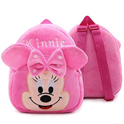 Babioms Mochila de Minnie, Mochila Guardería, Toddler Kids Mochila Escolar para Niños Pequeños, Minnie Mouse en Diseño 3D Mochila para 2-5 años