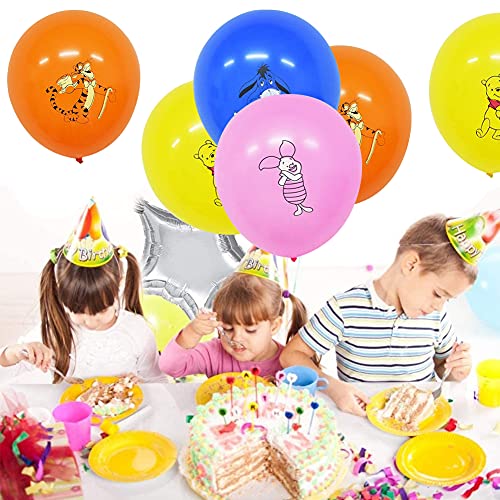 Babioms Pack 36 Globos Winnie The Pooh Decoración, temática de Winnie The Pooh para Cumpleaños, Globos Cumpleaños, Ideal para Decorar Tus Fiestas