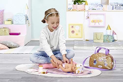 BABY born Happy Birthday - Bolso Cambiador, Para Niños A Partir de 3 Años, Fácil de Usar para Manos Pequeñas, Incluye Pañal, Cambiador y Accesorios