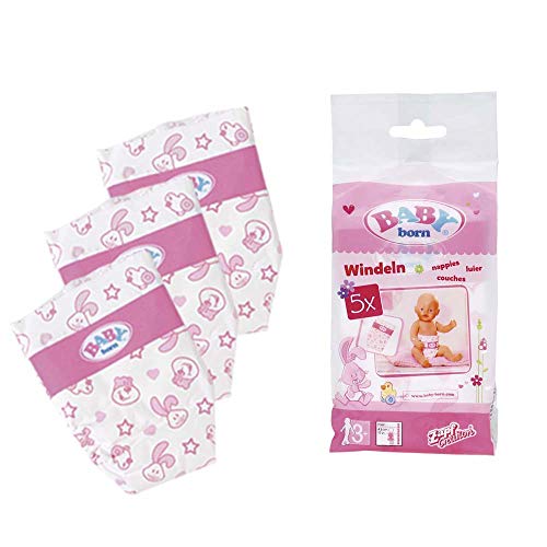 Baby Born Pack 5 pañales para muñeca (Bandai 815816)