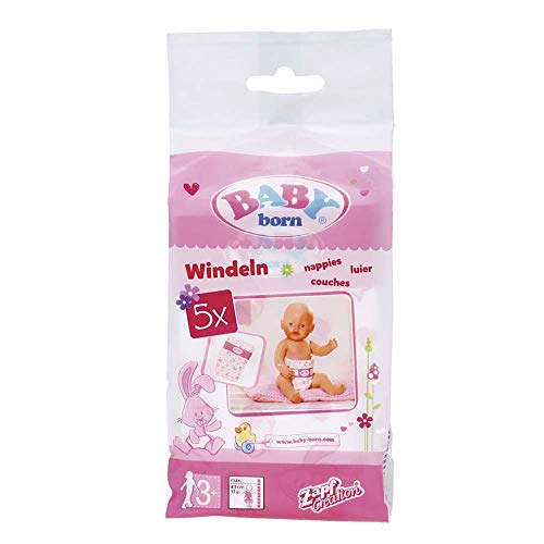 Baby Born Pack 5 pañales para muñeca (Bandai 815816)