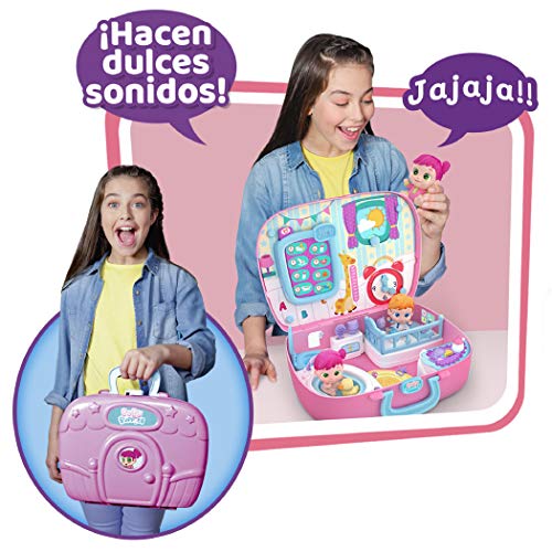 Baby Buppies - Baby Buppies Casa Maletín Interactivo con Sonidos divertidos y 10 Complementos bebé Sorpresa Guía de cuidados y certificado de nacimiento Juguetes niños 3 años (46480)