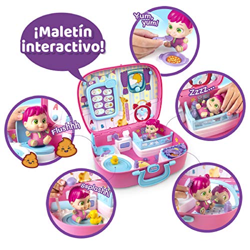 Baby Buppies - Baby Buppies Casa Maletín Interactivo con Sonidos divertidos y 10 Complementos bebé Sorpresa Guía de cuidados y certificado de nacimiento Juguetes niños 3 años (46480)