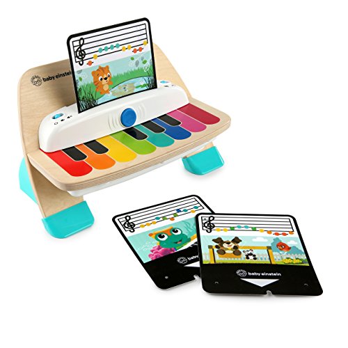 Baby Einstein, Hape Magic Touch Piano, juguete musical de madera, incluye 3 partituras y 6 canciones, a partir de 6 meses