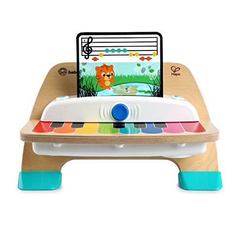 Baby Einstein, Hape Magic Touch Piano, juguete musical de madera, incluye 3 partituras y 6 canciones, a partir de 6 meses