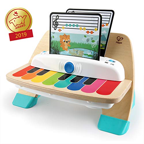 Baby Einstein, Hape Magic Touch Piano, juguete musical de madera, incluye 3 partituras y 6 canciones, a partir de 6 meses