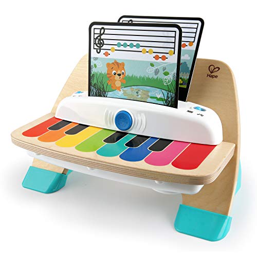 Baby Einstein, Hape Magic Touch Piano, juguete musical de madera, incluye 3 partituras y 6 canciones, a partir de 6 meses