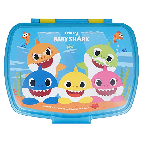 | Baby Shark | Sandwichera Para Niños Decorada - Fiambrera Infantil | Caja Para El Almuerzo Y Porta Merienda Para Colegio - Lonchera