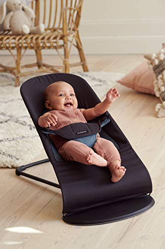 BABYBJÖRN Hamaca Balance Soft, Algodón, Negro/Gris oscuro