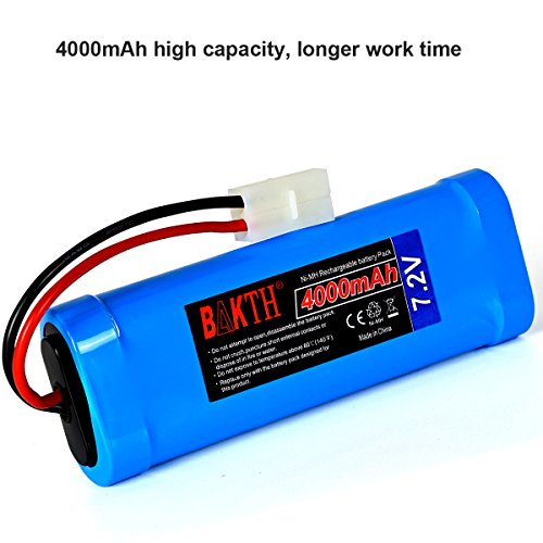 BAKTH 7.2V 4000mAh NiMH RC Paquete de Carreras de baterías para Modelos de Coches, Aviones, Robots (Juguetes), batería de Alto Rendimiento RC + Posavasos como Regalo