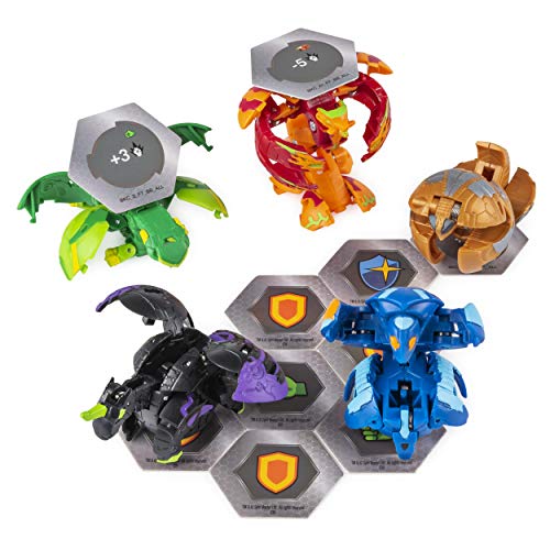 Bakugan, Paquete de 5 paquetes de batalla, Ventus Phaedrus & Pyrus Hydranoid, tarjetas coleccionables y criaturas transformadoras, para edades de 6 años en adelante