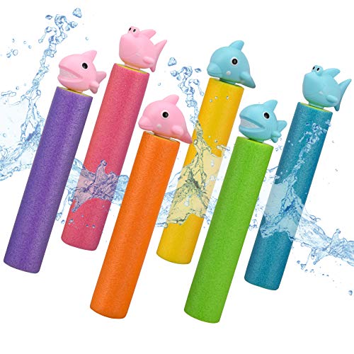 balnore Pistola de Agua Niños, 6PCS Pistolas de Agua Espuma para Niños Chicas Adultos, Pistolas Juguete Agua para Piscina, Jardín, Playa, Fiesta