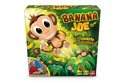 Banana Joe: Actionspiele / 1 springender Affe / 1 Bananenbaum / 12 Bananen / 1 Würfel / 1 Aufkleberbogen / 1 Spielanleitung / 2-5 Spieler / Spieldauer 15 Minuten