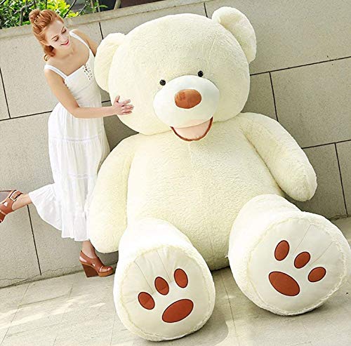 bananair Osito Gigante de Peluche (130 cm a 340 cm) 5 Colores Disponibles (Beige - Gris - Marrón - Blanco - Rosa) Enorme Osito de Peluche (Blanco, 160 cm)