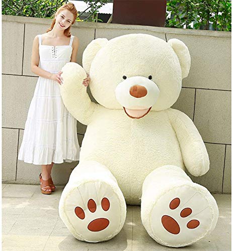 bananair Osito Gigante de Peluche (130 cm a 340 cm) 5 Colores Disponibles (Beige - Gris - Marrón - Blanco - Rosa) Enorme Osito de Peluche (Blanco, 160 cm)