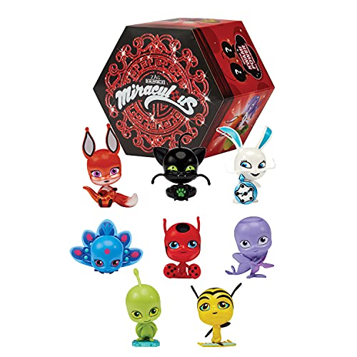 Bandai-P50500 Miraculous Ladybug P50500-Caja Sorpresa con minifigura de Kwami para coleccionar, Modelo Aleatorio, Multicolor (P50500)