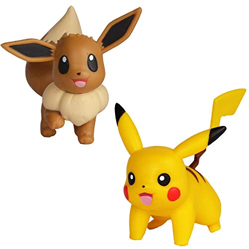 Bandai – Pokémon – Pack de 2 figuras 3 – 5 cm – Pikachu & Evoli – 82843 , color/modelo surtido