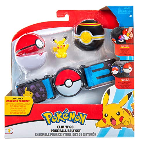 Bandai WT0080, Disfraz de Entrenador Pokémon, Incluye 1 cinturón Clip 'N' Go, 1 Poké Ball, 1 Lujo Ball y 1 Figura de 5 cm Pikachu