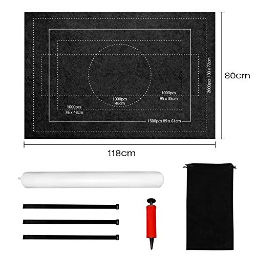 BangShou Tapete para Puzzle Roll Fieltro Puzzles Tapete Puzzle Mat Felt Mat para 1000/1500/2000 Piezas Puzzles (Negro)