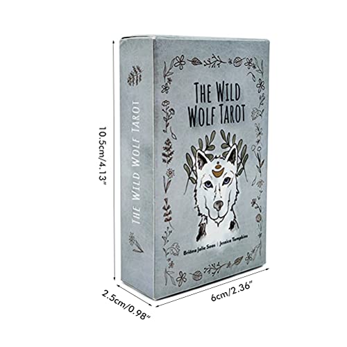 Baraja Lobo Salvaje Tarot clásica, Juego de 78 Cartas del Tarot Baraja de Adivinación Cartas del Tarot para Principiantes Seres Queridos o para Usted Mismo, Inglés