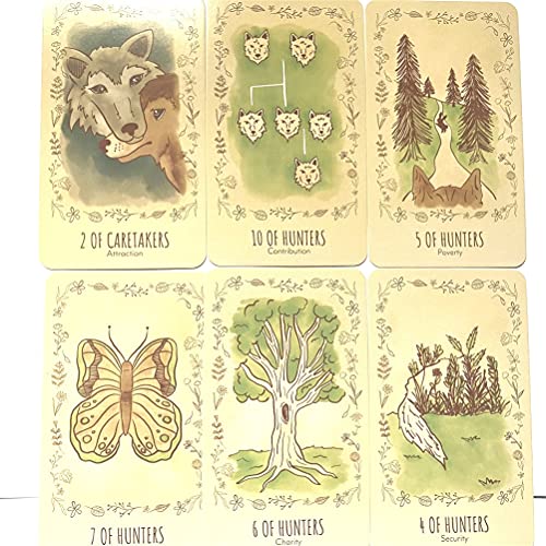 Baraja Lobo Salvaje Tarot clásica, Juego de 78 Cartas del Tarot Baraja de Adivinación Cartas del Tarot para Principiantes Seres Queridos o para Usted Mismo, Inglés