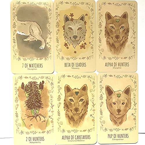 Baraja Lobo Salvaje Tarot clásica, Juego de 78 Cartas del Tarot Baraja de Adivinación Cartas del Tarot para Principiantes Seres Queridos o para Usted Mismo, Inglés